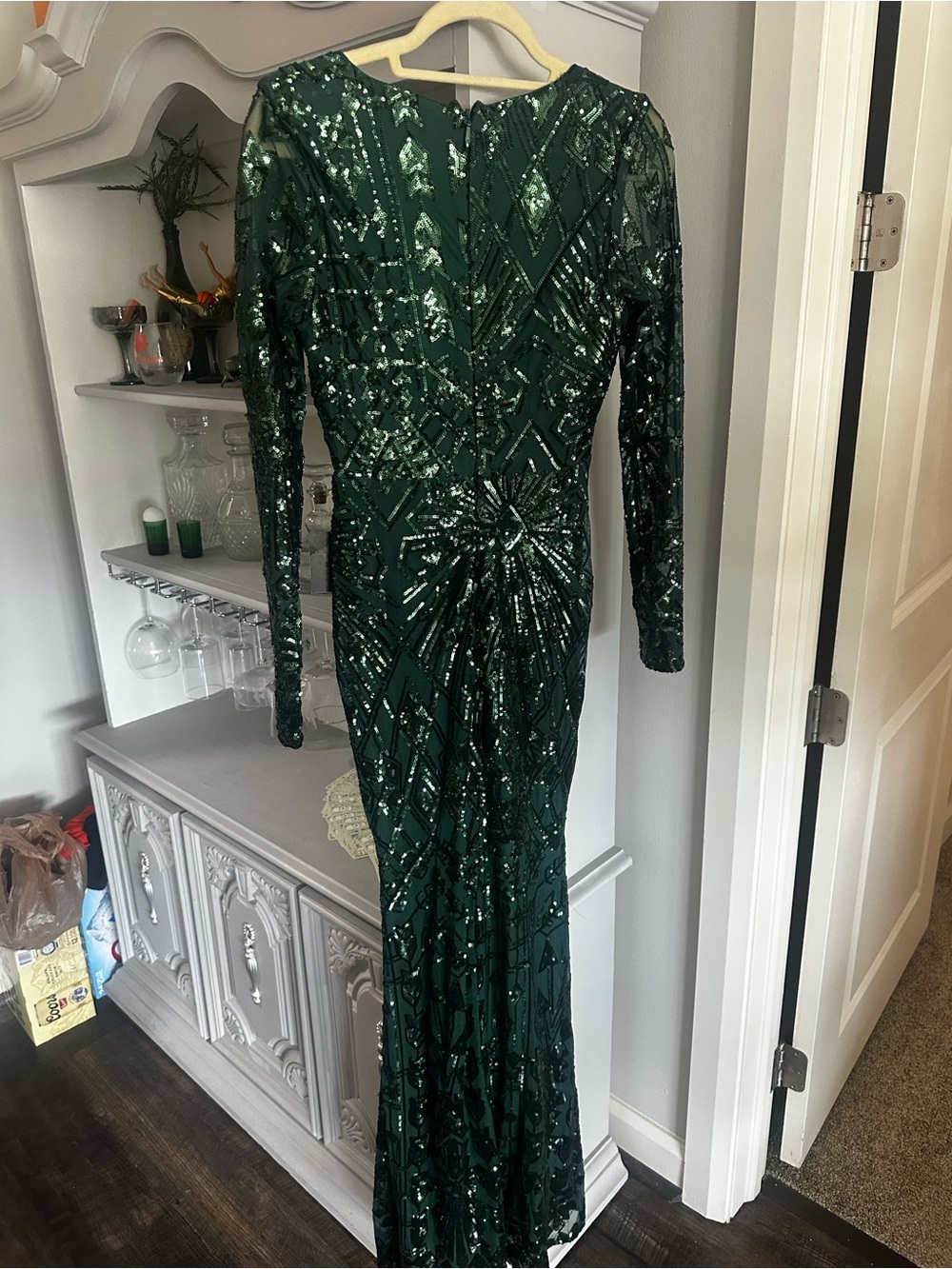 Baltic Born Emerald Green Sequin Maxi Gown - Picture 3 of 5